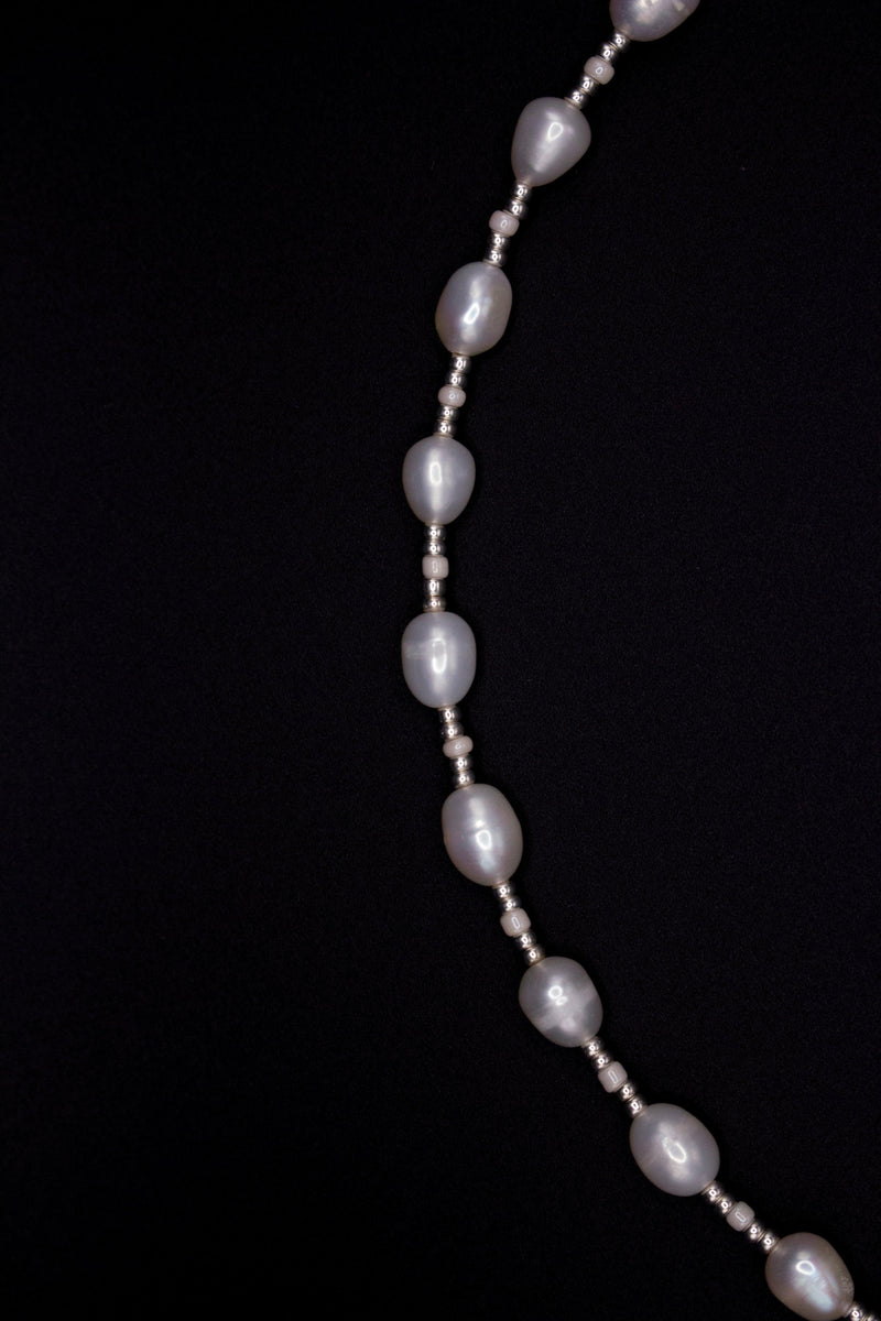 Rosali Pearl Necklace – Miyuki & Freshwater Pearls | Handmade | Silver Clasp — Ansicht 3