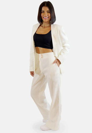 Gabi Sustainable Organic Linen Blazer, white | Organic linen | Classic design | EU production