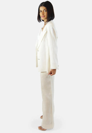 Gabi Sustainable Organic Linen Blazer, white | Organic linen | Classic design | EU production