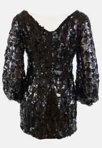 Dress Sustainable Fabric Babi Black Sequin Mini Dress recycled Polyester EU Production — Ansicht 5
