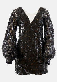 Dress Sustainable Fabric Babi Black Sequin Mini Dress recycled Polyester EU Production — Ansicht 4