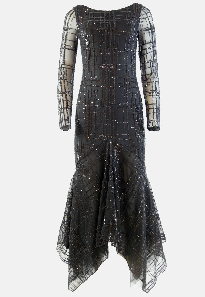 Aline CELI Dress Marry – Maxi Dress Recycled Polyester Sequins High-Low-Mermaid — Ansicht 4