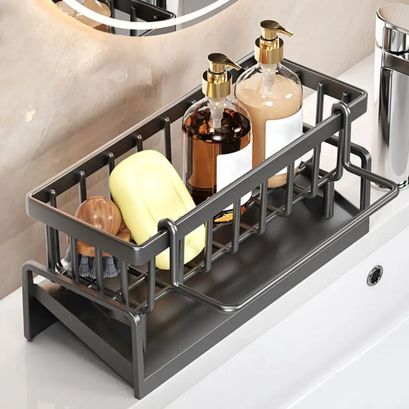 Kitchen Storage Rack Useful Self-draining Sink Shelf Sponge Holder Organizer Hanging Soap Basket Bathroom Cosmetic Shelf — Ansicht 3