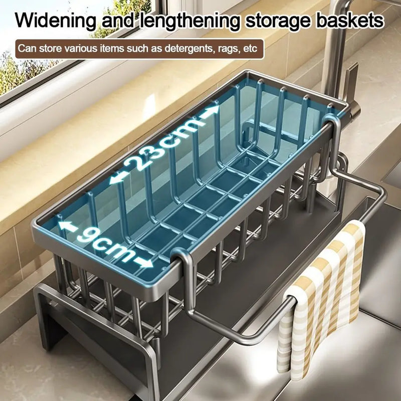 Kitchen Storage Rack Useful Self-draining Sink Shelf Sponge Holder Organizer Hanging Soap Basket Bathroom Cosmetic Shelf — Ansicht 4
