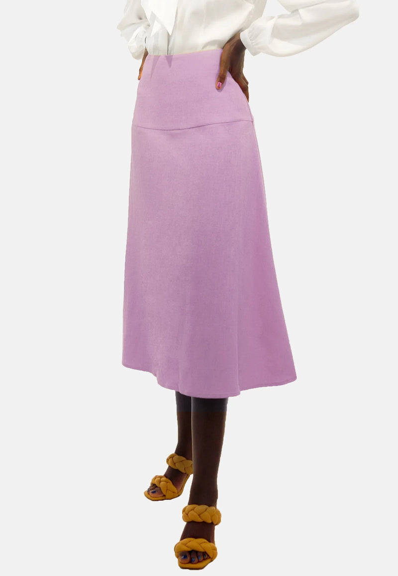 Sustainable Bio-Linen Skirt Mel – Midi-length, high-waisted, EU production — Ansicht 3