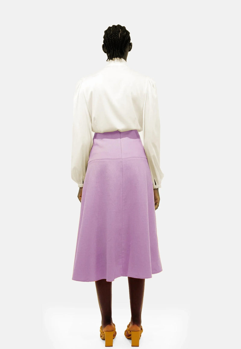 Sustainable Bio-Linen Skirt Mel – Midi-length, high-waisted, EU production — Ansicht 4