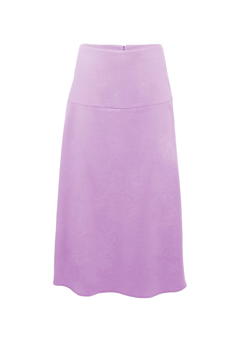 Sustainable Bio-Linen Skirt Mel – Midi-length, high-waisted, EU production — Aline CELI
