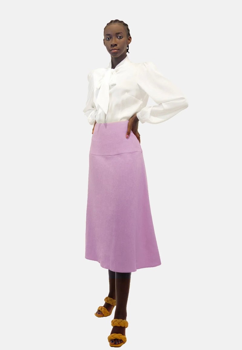 Sustainable Bio-Linen Skirt Mel – Midi-length, high-waisted, EU production — Ansicht 2