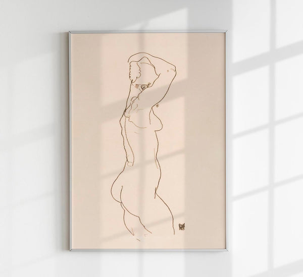 Naked Woman Nr. 1 by Egon Schiele – Kunstdruck Poster