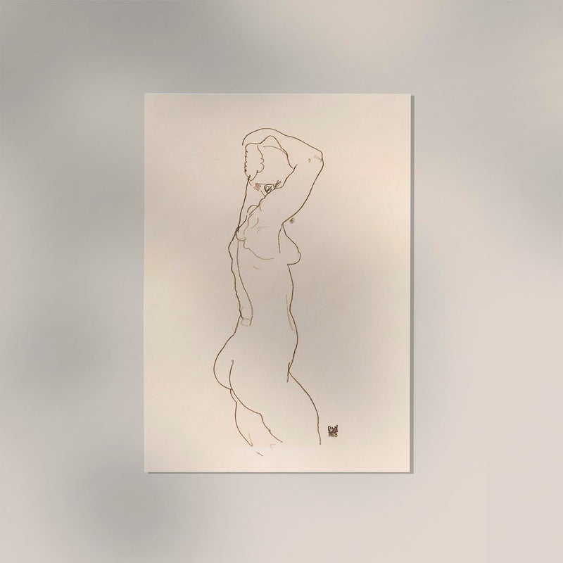 Naked Woman Nr. 1 by Egon Schiele – Kunstdruck Poster — Ansicht 2