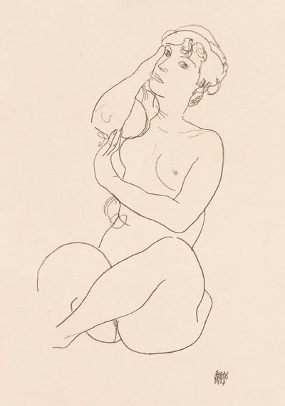 Naked Lady Nr. 2 by Egon Schiele – Expressionismus Kunstdruck Fine Art Edition
