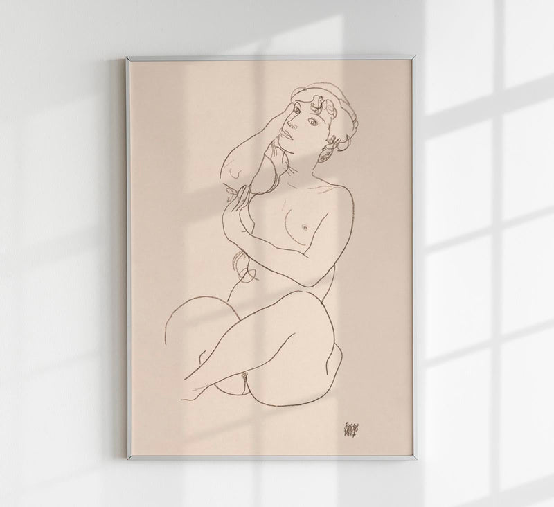 Naked Lady No. 2 by Egon Schiele – Expressionism Fine Art Print Edition — Patroa Studio