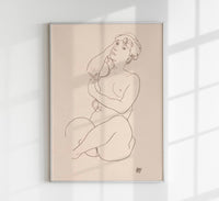 Naked Lady Nr. 2 by Egon Schiele – Expressionismus Kunstdruck Fine Art Edition — Ansicht 1