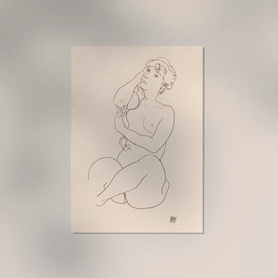 Naked Lady Nr. 2 by Egon Schiele – Expressionismus Kunstdruck Fine Art Edition