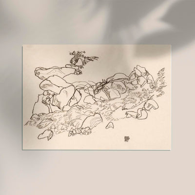 Mountain Stream by Egon Schiele – Kunstdruck auf Archivpapier