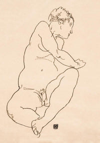 Female Nude Bending to the Left by Egon Schiele – Kunstdruck — Ansicht 3