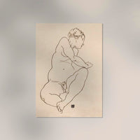 Female Nude Bending to the Left by Egon Schiele – Kunstdruck — Ansicht 2