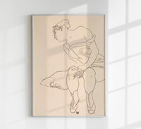 Seated Woman in Corset and Boots by Egon Schiele – Kunstdruck Poster — Ansicht 1
