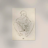 Seated Woman in Chemise by Egon Schiele – Kunstdruck — Ansicht 2