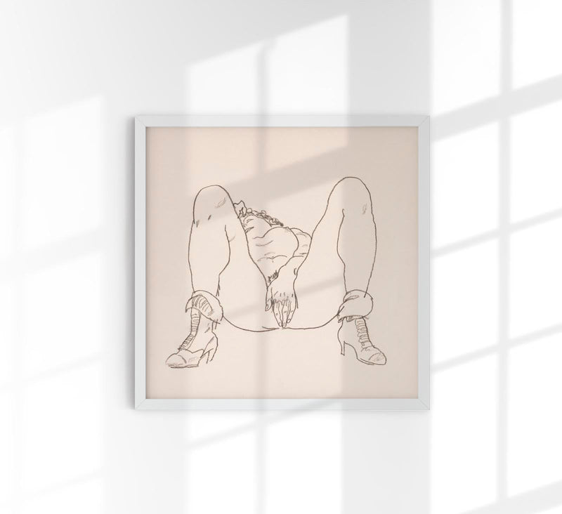 Reclining Nude with Boots Kunstdruck – Egon Schiele Expressionismus Poster — Patroa Studio