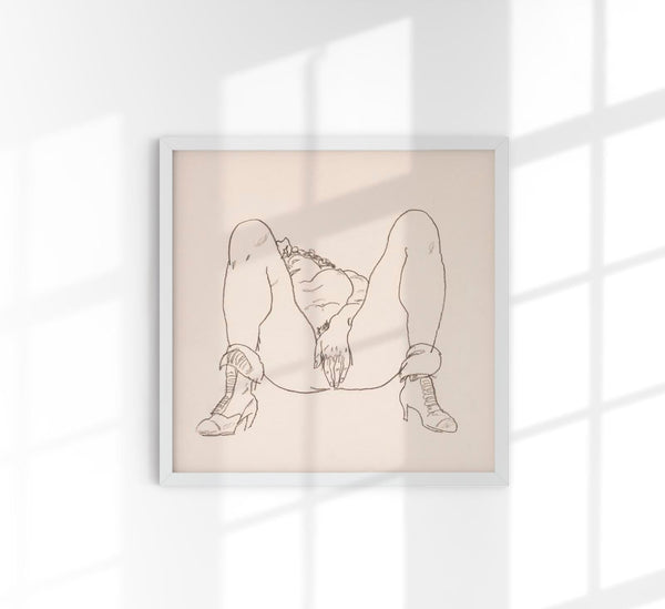 Reclining Nude with Boots Kunstdruck – Egon Schiele Expressionismus Poster