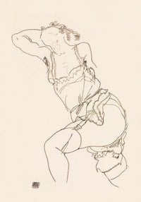 Reclining Model in Chemise and Stockings – Egon Schiele Art Print — Ansicht 3