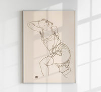 Reclining Model in Chemise and Stockings – Egon Schiele Art Print — Ansicht 1