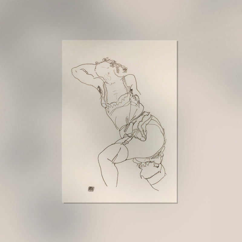 Reclining Model in Chemise and Stockings – Egon Schiele Art Print — Ansicht 2