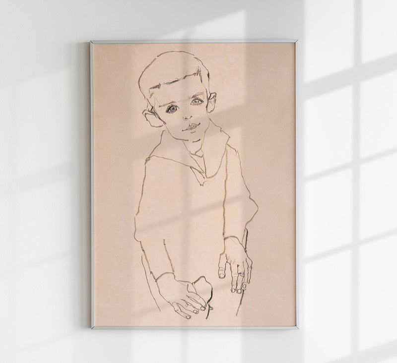Portrait of Herbert Rainer by Egon Schiele – Kunstdruck — Patroa Studio