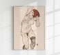Nude in Black Stocking by Egon Schiele – Art Print