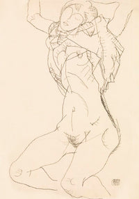 Woman undressing by Egon Schiele – Kunstdruck Poster — Ansicht 3