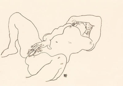 Woman Touching Herself by Egon Schiele – Kunstdruck Poster