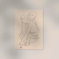 Woman and Girl Embracing by Egon Schiele – Kunstdruck Poster — Ansicht 2