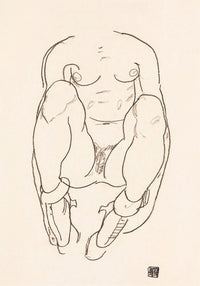 Torso of a Seated Woman with Boots – Egon Schiele Kunstdruck — Ansicht 3