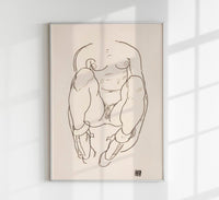 Torso of a Seated Woman with Boots – Egon Schiele Kunstdruck — Ansicht 1