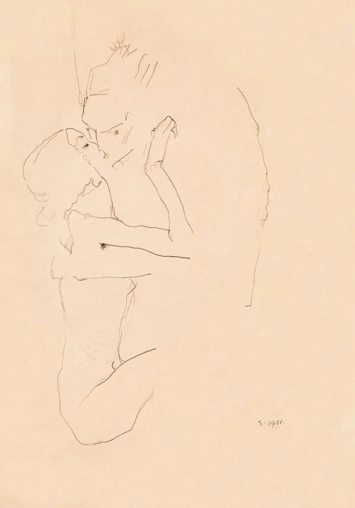 The Kiss by Egon Schiele – Kunstdruck Archivtinte auf Papier oder Canvas — Ansicht 3