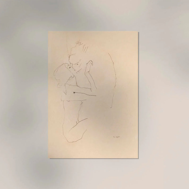 The Kiss by Egon Schiele – Kunstdruck Archivtinte auf Papier oder Canvas — Ansicht 2