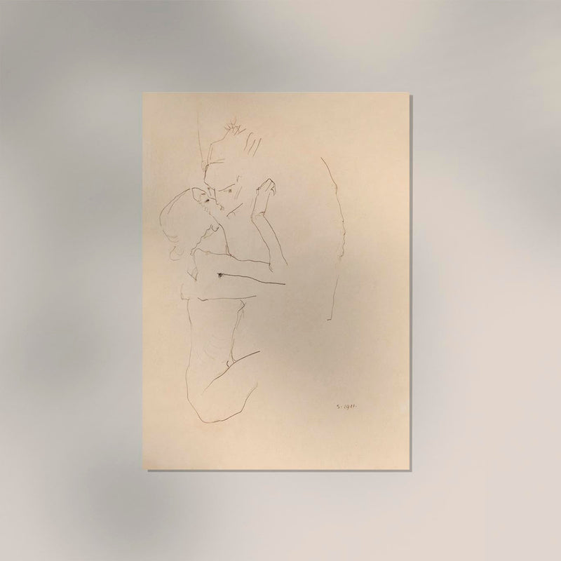 The Kiss by Egon Schiele – Archival Ink Fine Art Print on Paper or Canvas — Ansicht 2