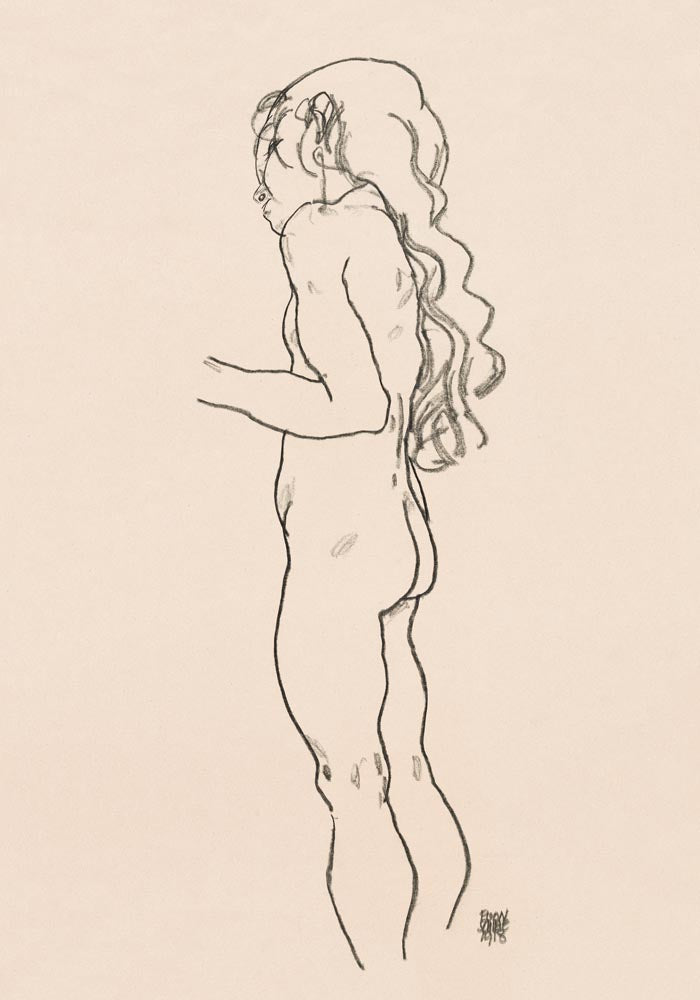 Standing Nude Girl by Egon Schiele – Kunstdruck Patroa Studio — Ansicht 3