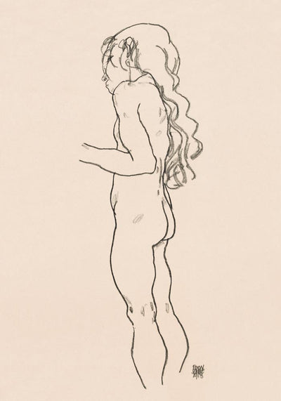 Standing Nude Girl by Egon Schiele – Kunstdruck Patroa Studio