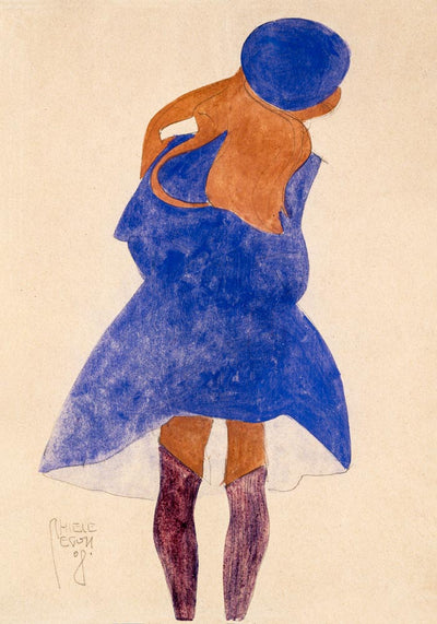 Standing Girl, Back View by Egon Schiele – Art Print on Archival Paper