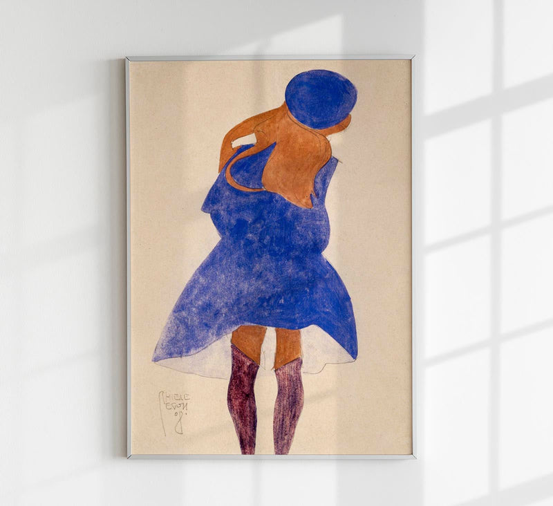 Standing Girl, Back View by Egon Schiele – Kunstdruck auf Archivpapier — Patroa Studio