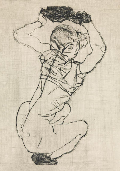 Squatting Woman by Egon Schiele – Art Print