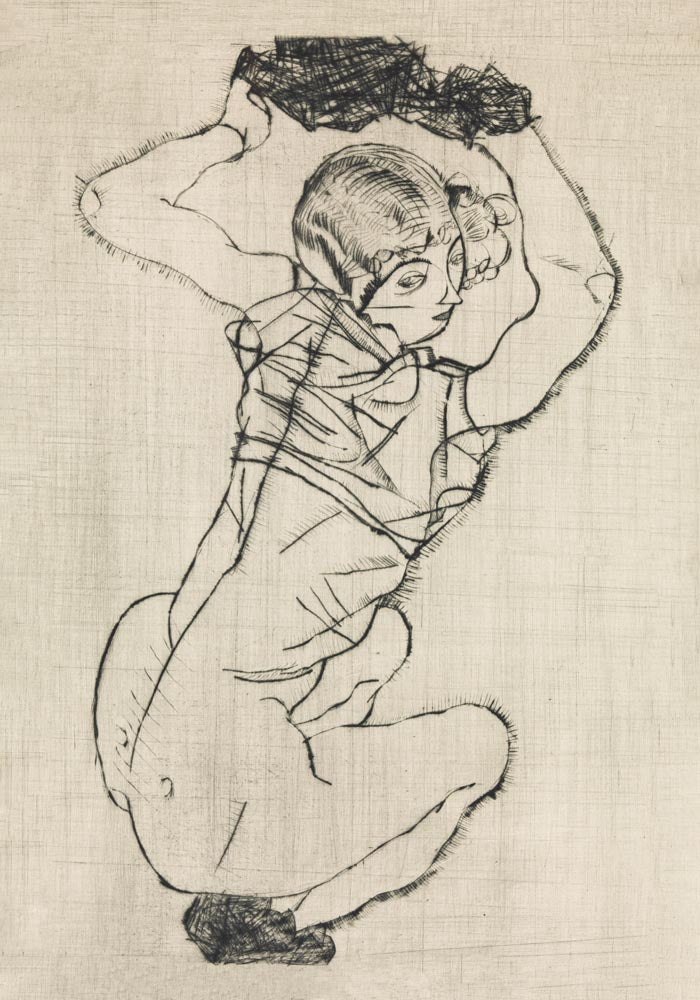 Squatting Woman by Egon Schiele – Art Print — Ansicht 3