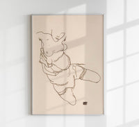 Semi Dressed Model by Egon Schiele – Kunstdruck Poster — Ansicht 1