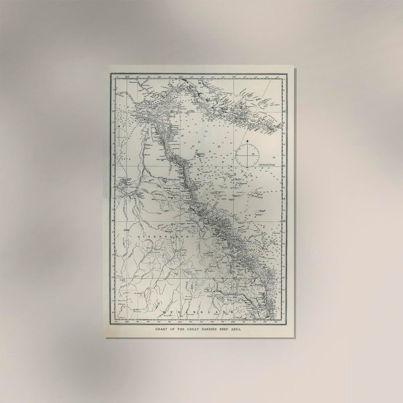 The Great Australian Barrier Reef Map – Kunstdruck mit Meerestieren — Ansicht 2