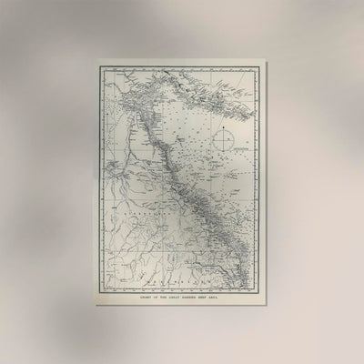The Great Australian Barrier Reef Map – Kunstdruck mit Meerestieren