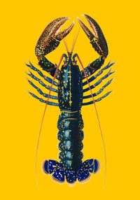 The Yellow Lobster Poster – Kunstdruck Hummer maritime Wanddeko handgefertigt Berlin — Ansicht 4