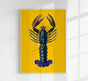 The Yellow Lobster Poster – Kunstdruck Hummer maritime Wanddeko handgefertigt Berlin