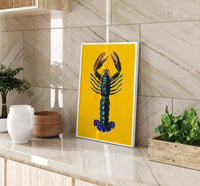 The Yellow Lobster Poster – Kunstdruck Hummer maritime Wanddeko handgefertigt Berlin — Ansicht 2
